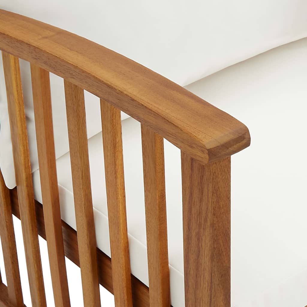 Tuinbank Met Kussens 9 Cm Massief Acaciahout Bruin en wit