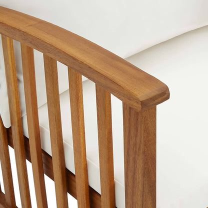 Tuinbank Met Kussens 9 Cm Massief Acaciahout Bruin en wit