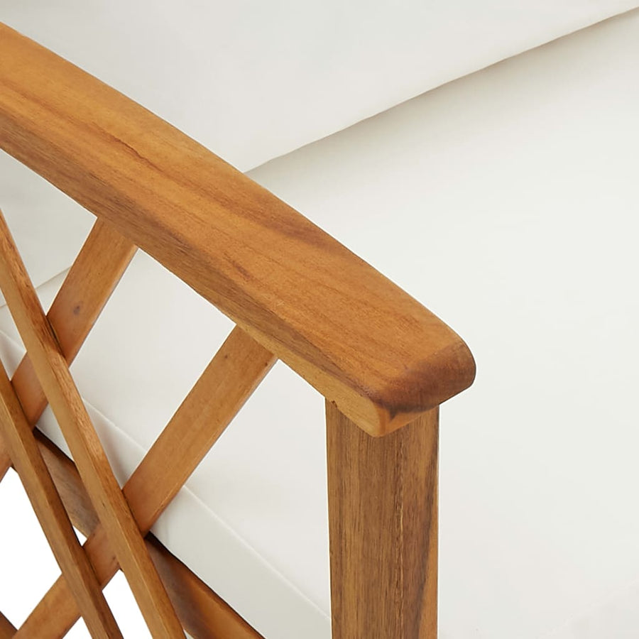 Tuinstoelen Met Kussens Massief Acaciahout Bruin en wit