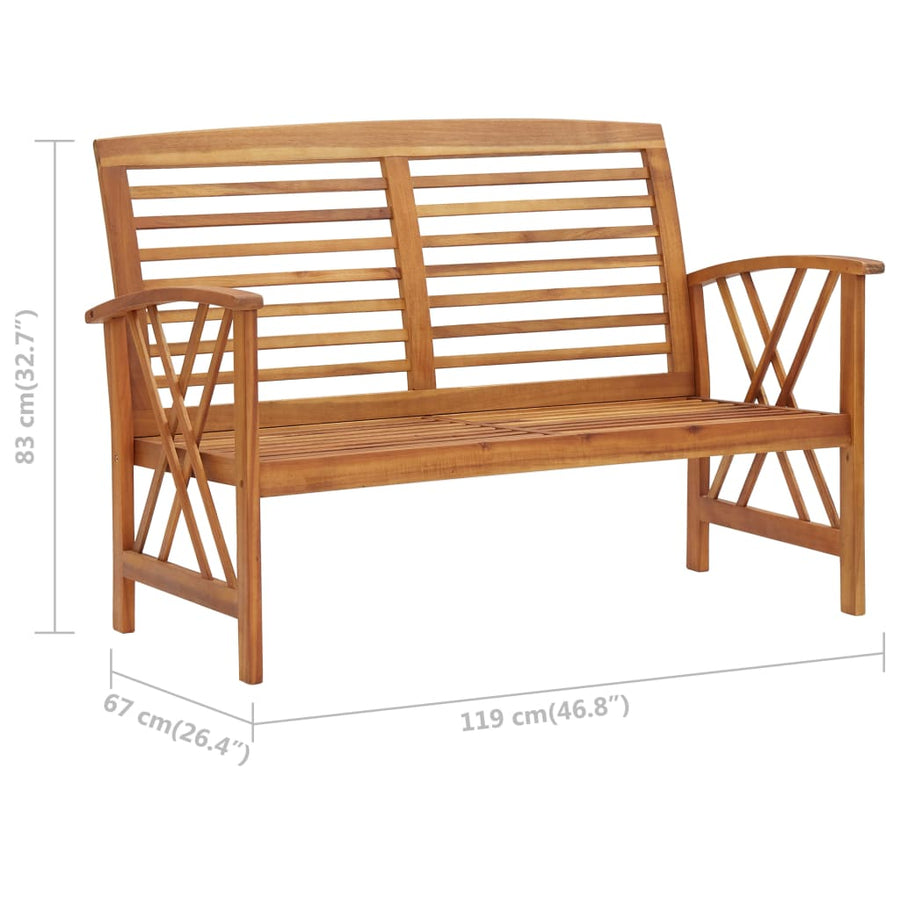 Tuinbank 9 Cm Massief Acaciahout Bruin
