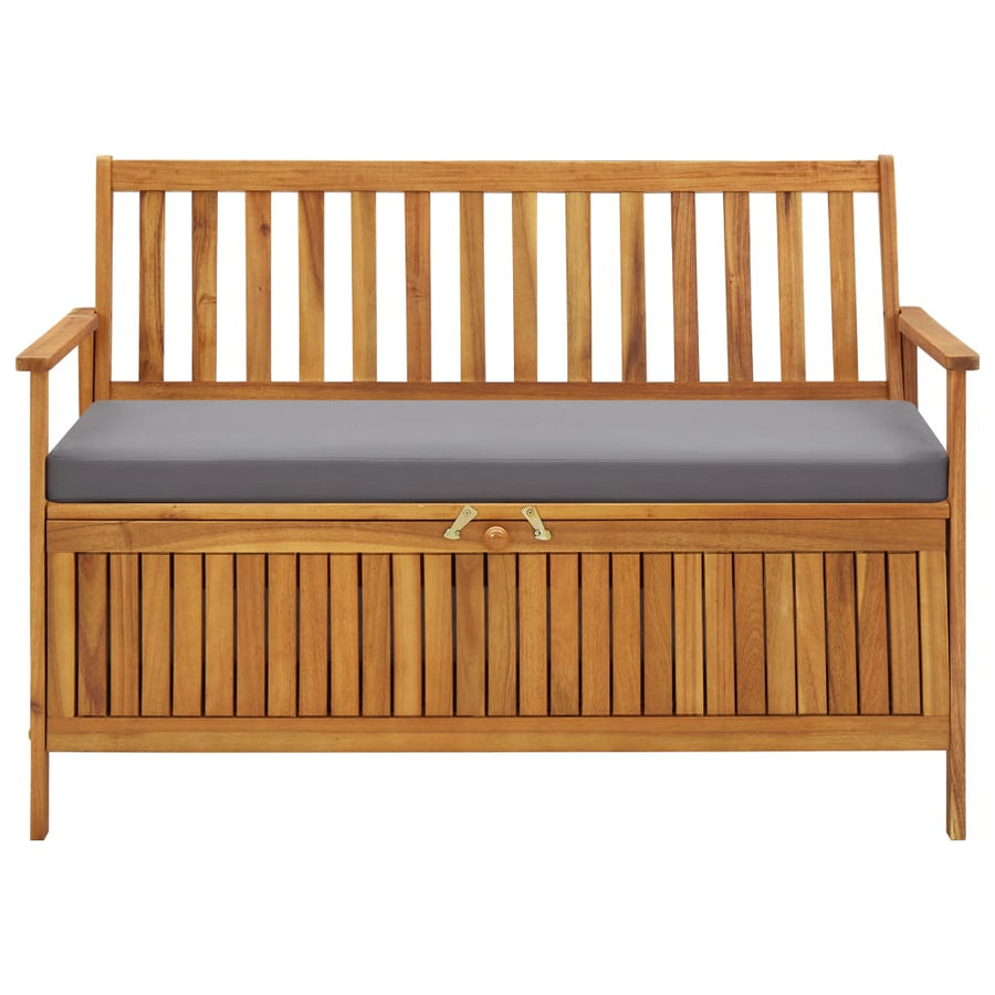 Tuinopbergbank 20 Cm Massief Acaciahout 120 x 63 x 84 cm Bruin en grijs
