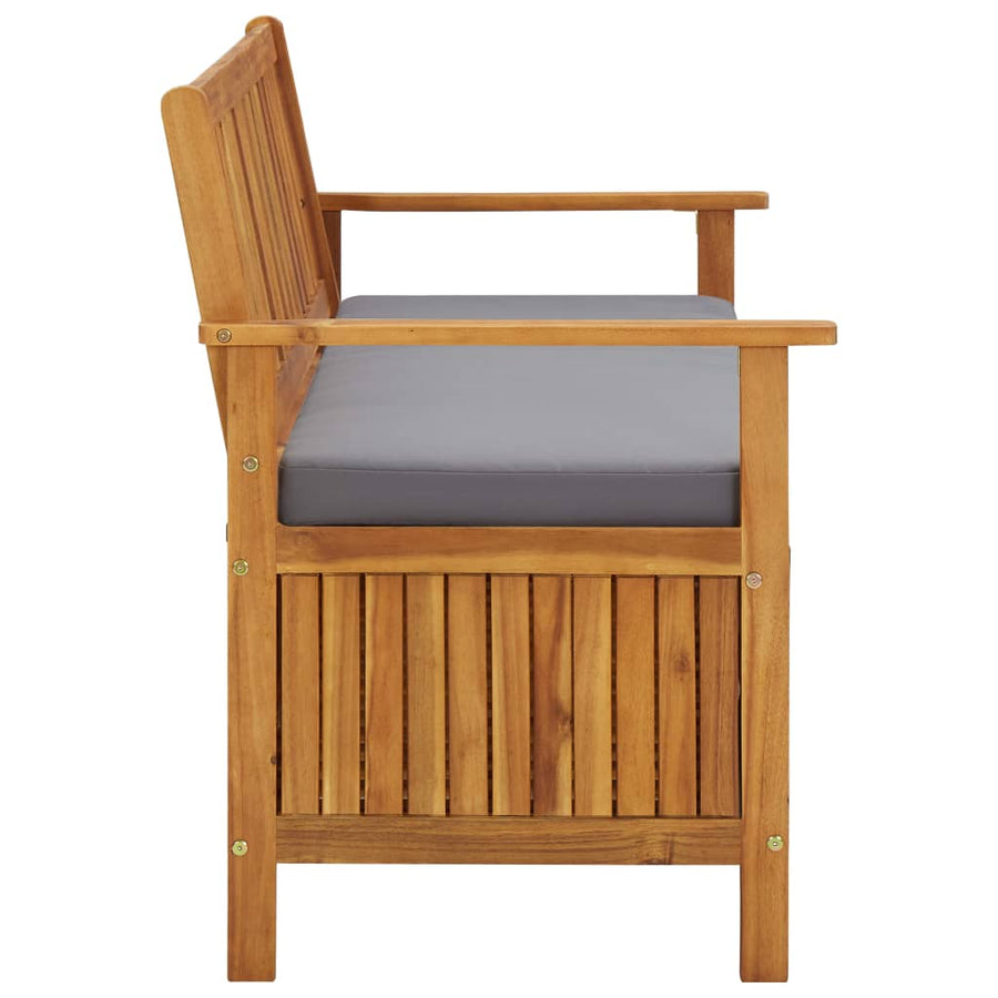 Tuinopbergbank 20 Cm Massief Acaciahout 120 x 63 x 84 cm Bruin en grijs