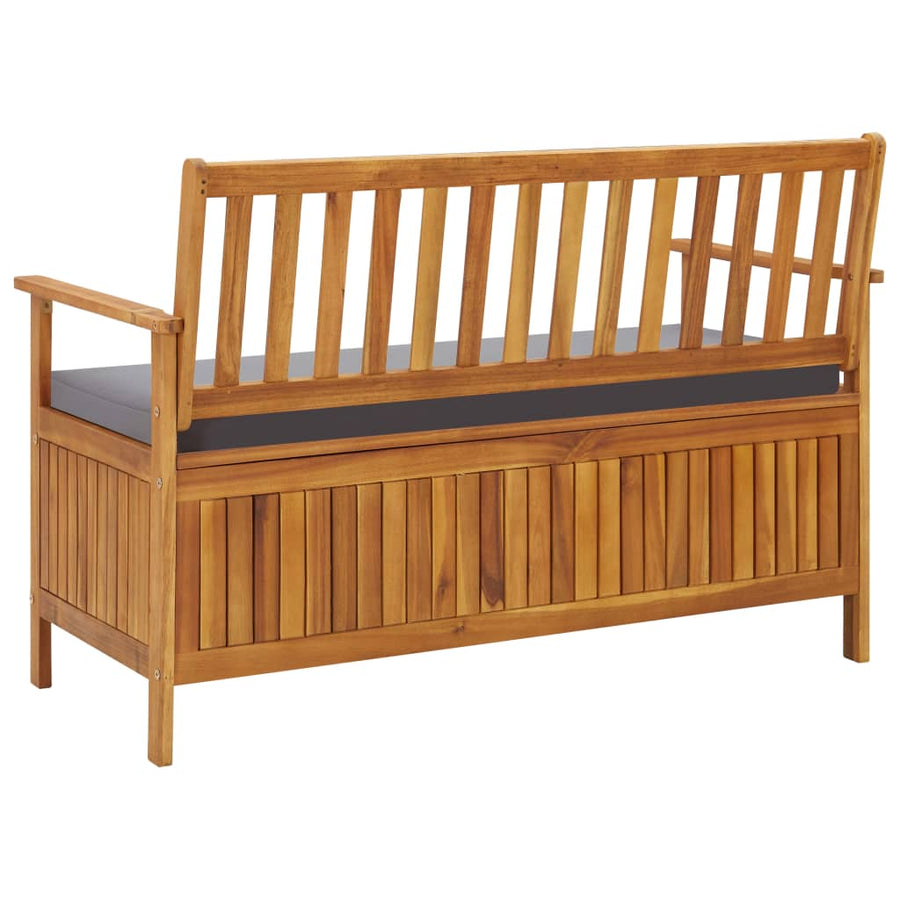 Tuinopbergbank 20 Cm Massief Acaciahout 120 x 63 x 84 cm Bruin en grijs