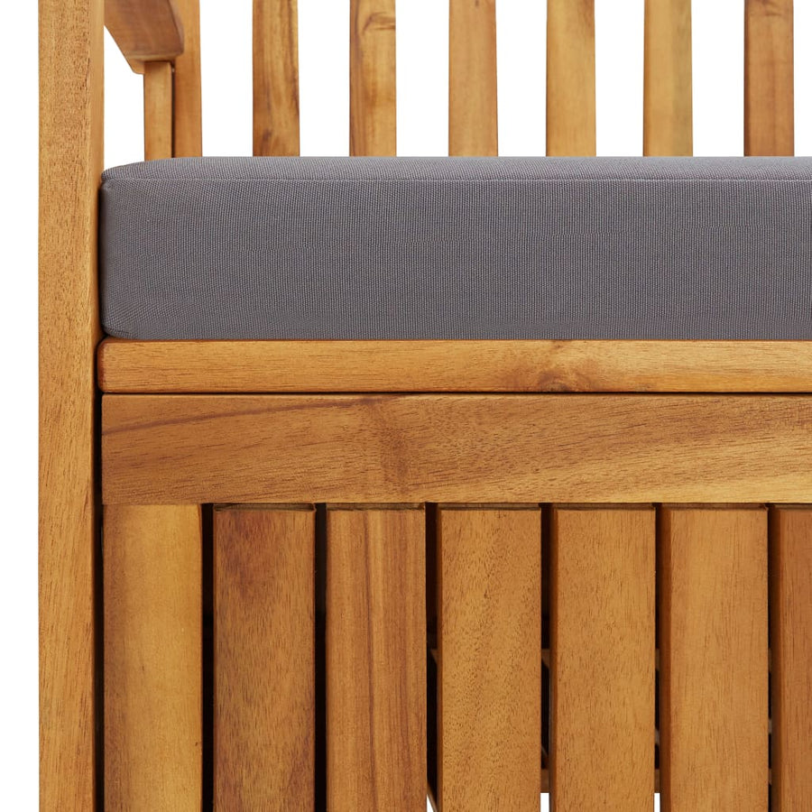 Tuinopbergbank 20 Cm Massief Acaciahout 120 x 63 x 84 cm Bruin en grijs