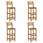 Barkrukken 4 st massief acaciahout 75 cm zithoogte