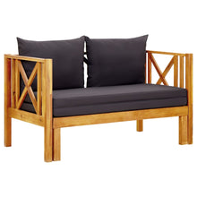 Tuinbank 2-zits met kussens 122 cm massief acaciahout