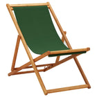 Foldable beach chair eucalyptus wood and fabric green