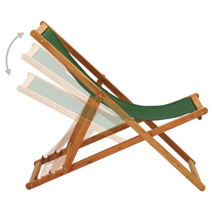 Strandstoel Inklapbaar Eucalyptushout En Stof Groen