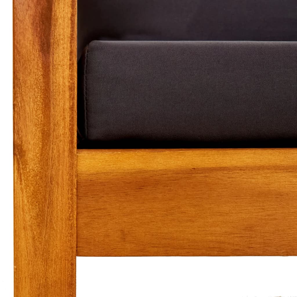 Tuinbank Met Luifel Massief Acaciahout Donkergrijs