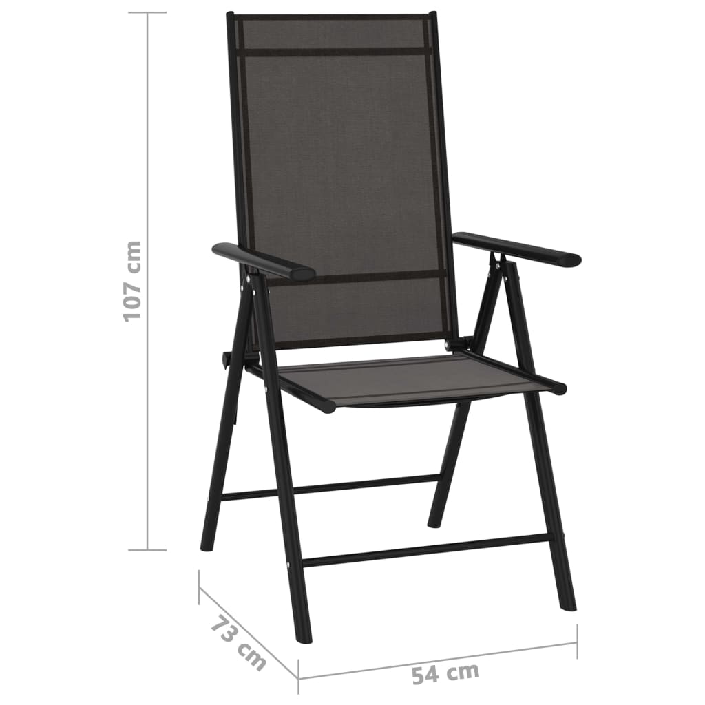 Tuinstoelen Inklapbaar Textileen 1 6 Zwart