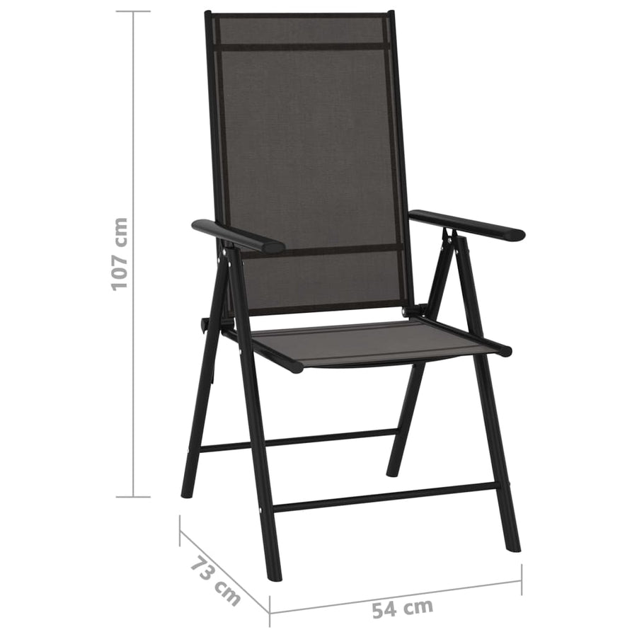 Tuinstoelen Inklapbaar Textileen 1 6 Zwart