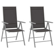 Tuinstoelen 2 st inklapbaar textileen zwart