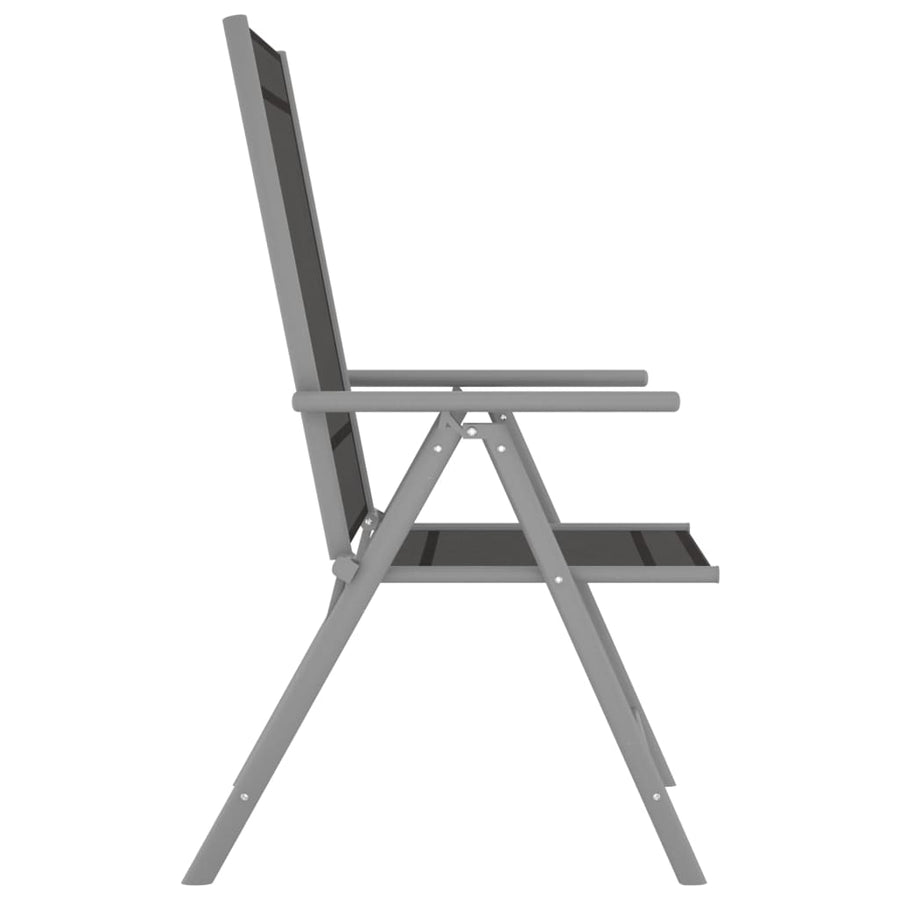 Tuinstoelen Inklapbaar Textileen 1 2 Zwart en zilver