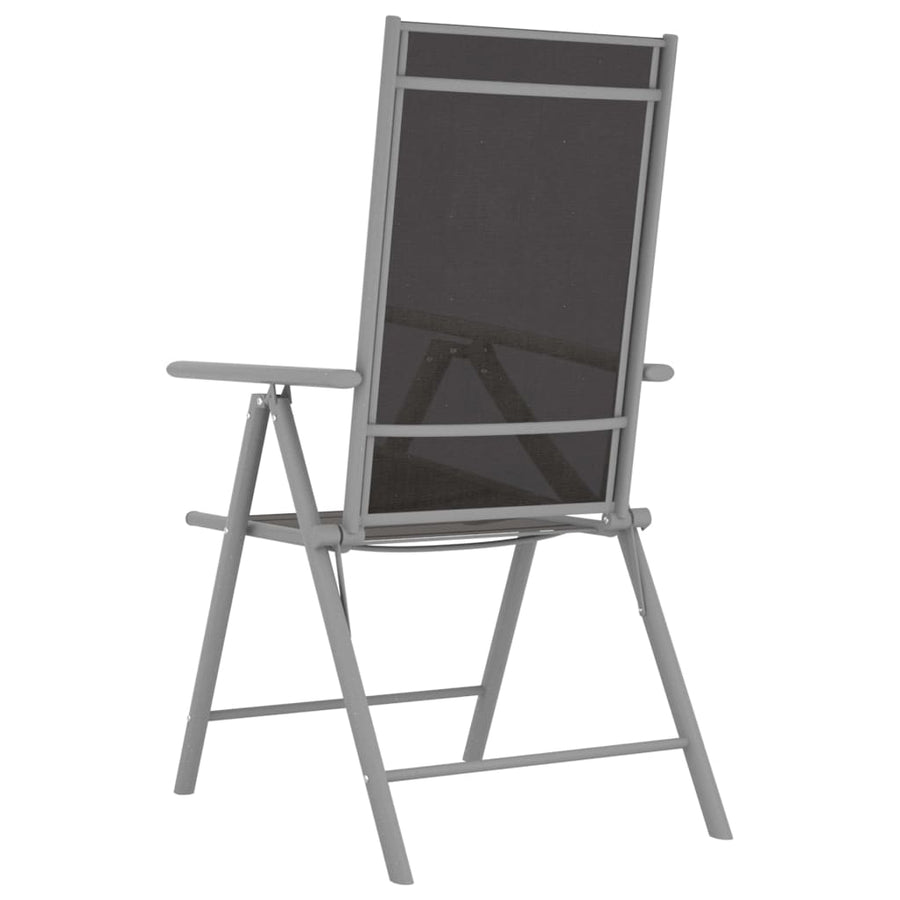 Tuinstoelen Inklapbaar Textileen 1 2 Zwart en zilver