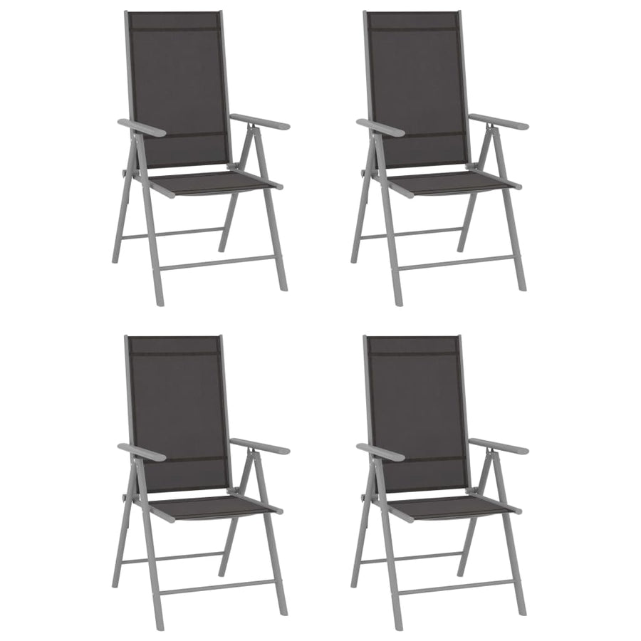 Tuinstoelen Inklapbaar Textileen 1 4 Zwart en zilver