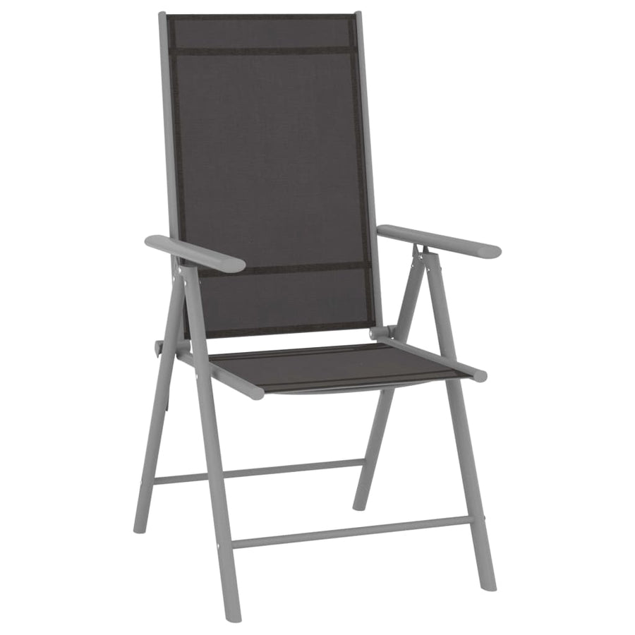 Tuinstoelen Inklapbaar Textileen 1 4 Zwart en zilver