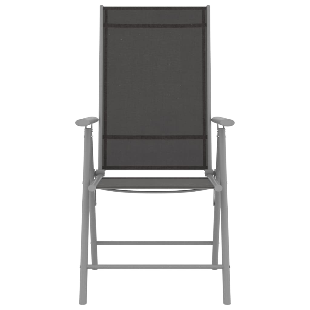 Tuinstoelen Inklapbaar Textileen 1 4 Zwart en zilver
