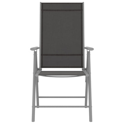 Tuinstoelen Inklapbaar Textileen 1 4 Zwart en zilver