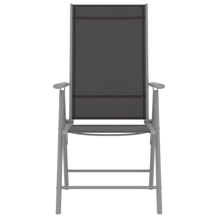 Tuinstoelen Inklapbaar Textileen 1 4 Zwart en zilver