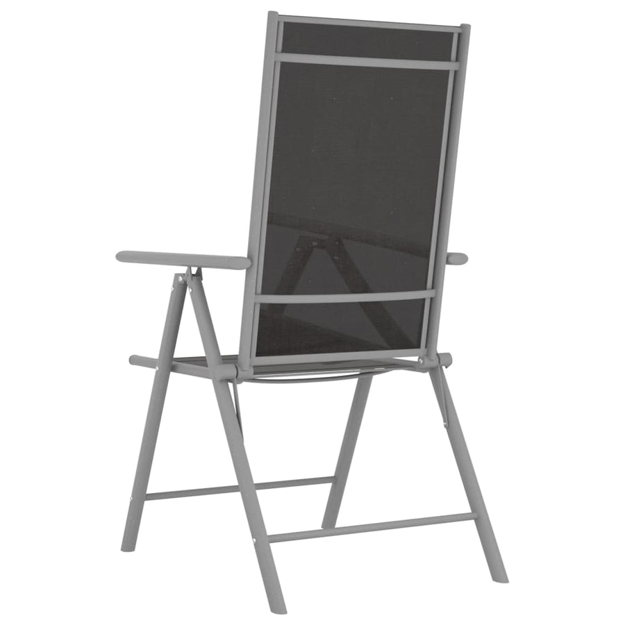 Tuinstoelen Inklapbaar Textileen 1 4 Zwart en zilver