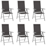 Garden chairs 6 pc. foldable textilene black