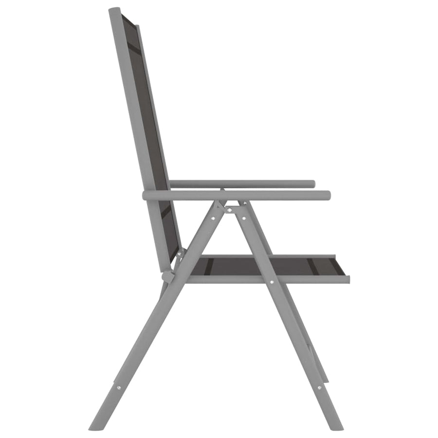 Tuinstoelen Inklapbaar Textileen 1 6 Zwart en zilver