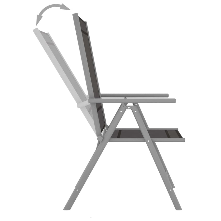 Tuinstoelen Inklapbaar Textileen 1 6 Zwart en zilver