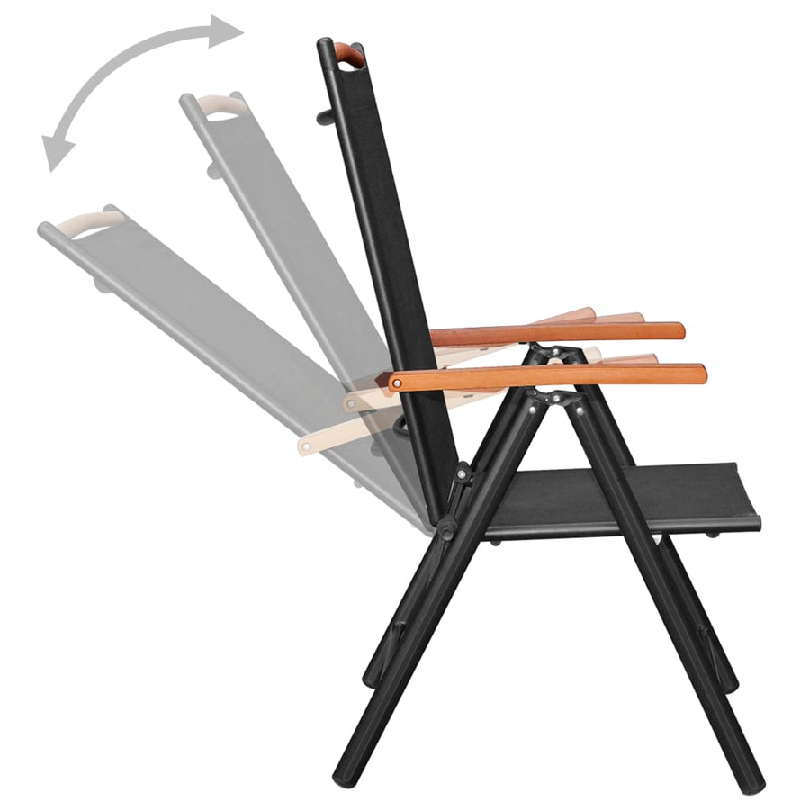Tuinstoelen Inklapbaar Textileen Zwart 6