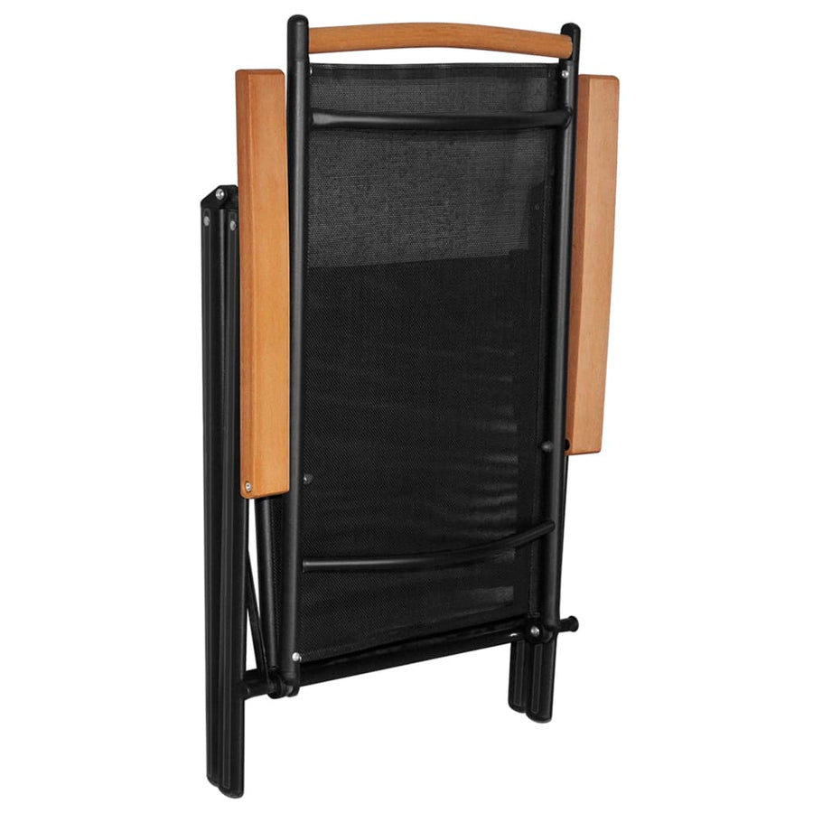 Tuinstoelen Inklapbaar Textileen Zwart 6