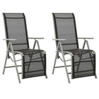 Garden chairs 2 pcs adjustable textilene aluminum silver colored