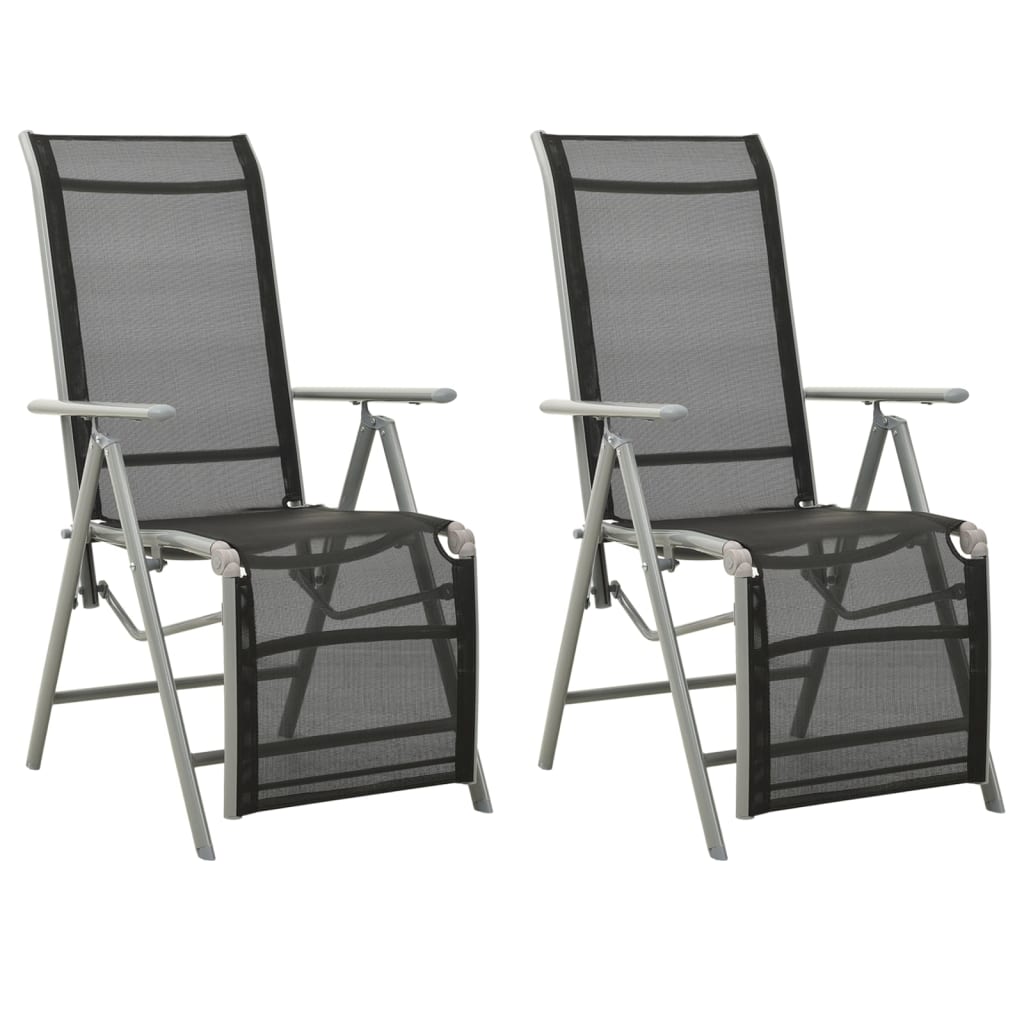 Tuinstoelen Verstelbaar Textileen Aluminium Kleurig 2 Zilver