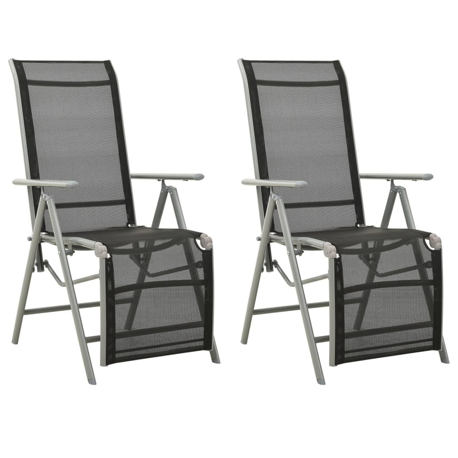 Tuinstoelen Verstelbaar Textileen Aluminium Kleurig 2 Zilver