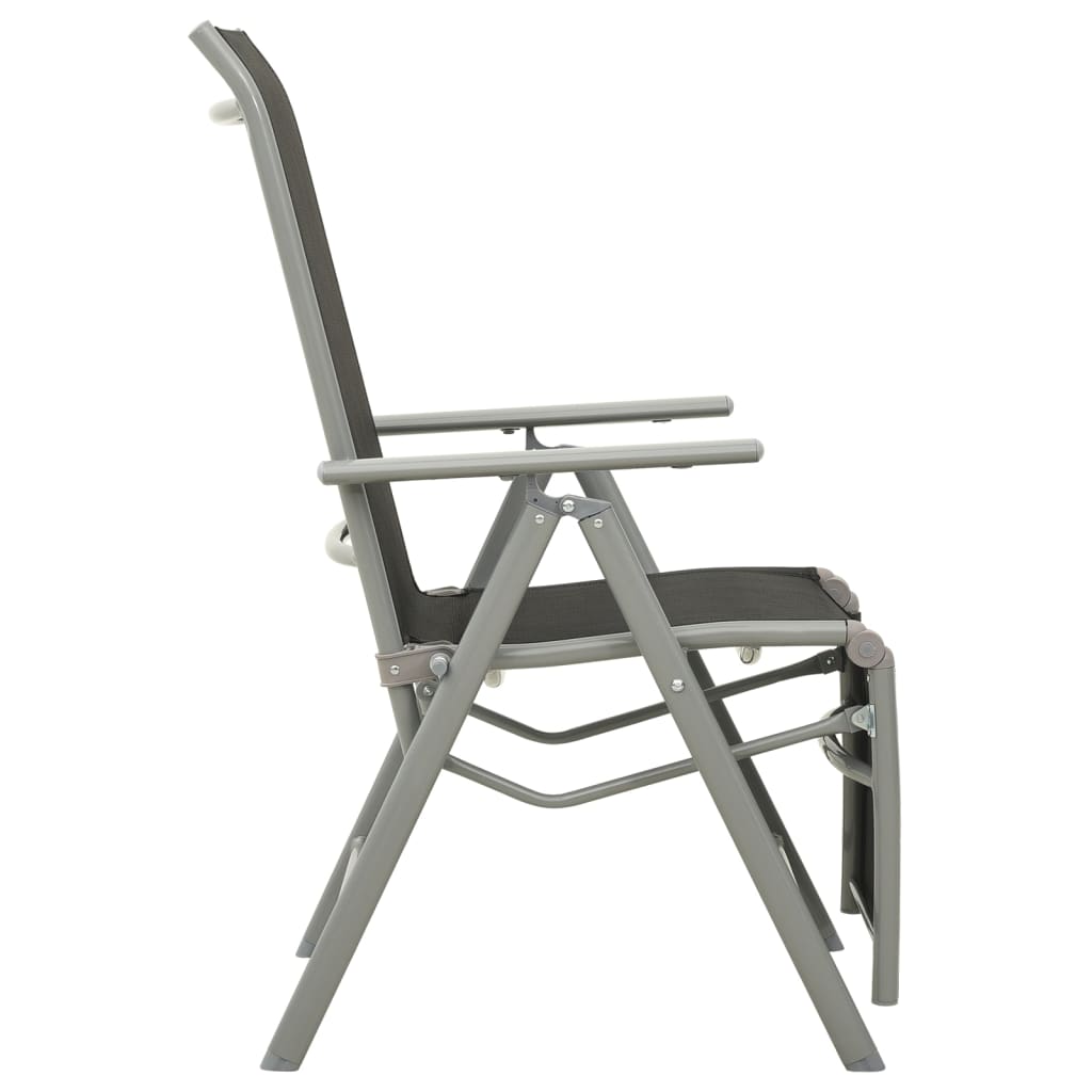 Tuinstoelen Verstelbaar Textileen Aluminium Kleurig 2 Zilver