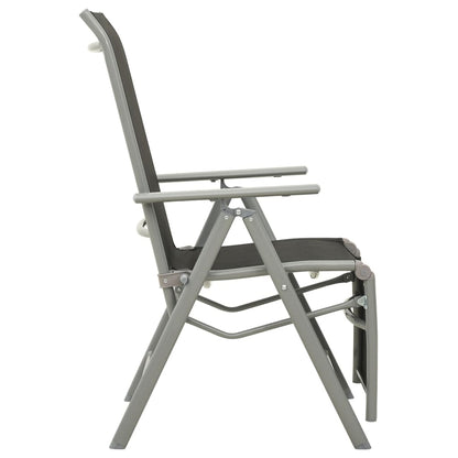 Tuinstoelen Verstelbaar Textileen Aluminium Kleurig 2 Zilver