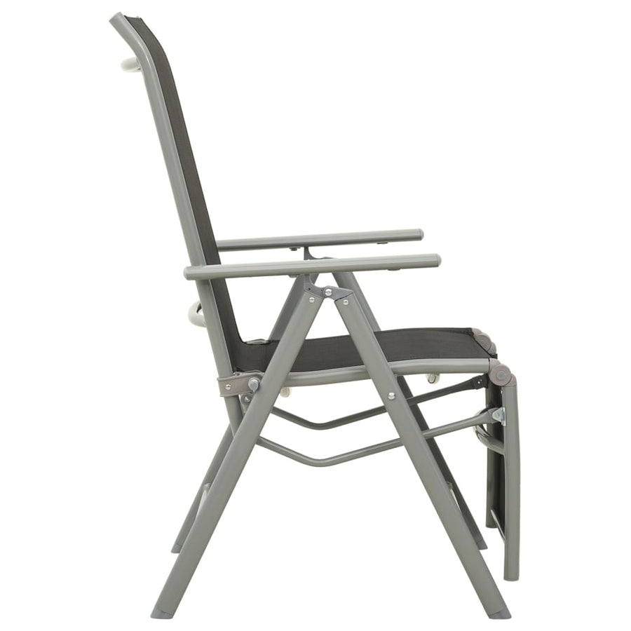 Tuinstoelen Verstelbaar Textileen Aluminium Kleurig 2 Zilver