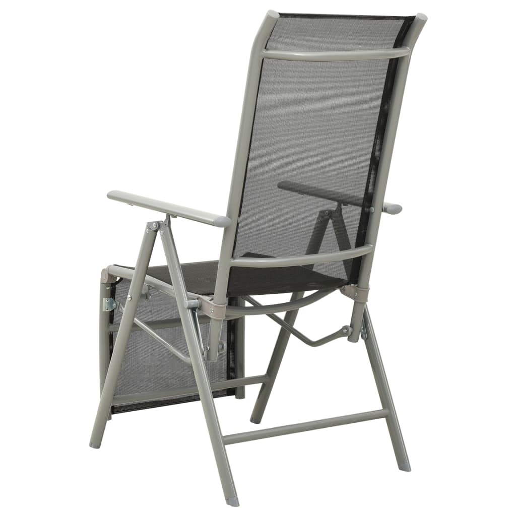 Tuinstoelen Verstelbaar Textileen Aluminium Kleurig 2 Zilver