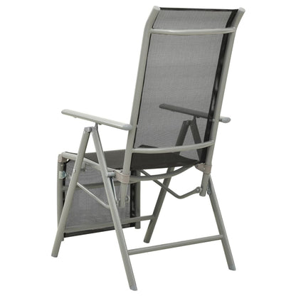 Tuinstoelen Verstelbaar Textileen Aluminium Kleurig 2 Zilver