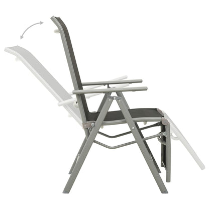 Tuinstoelen Verstelbaar Textileen Aluminium Kleurig 2 Zilver