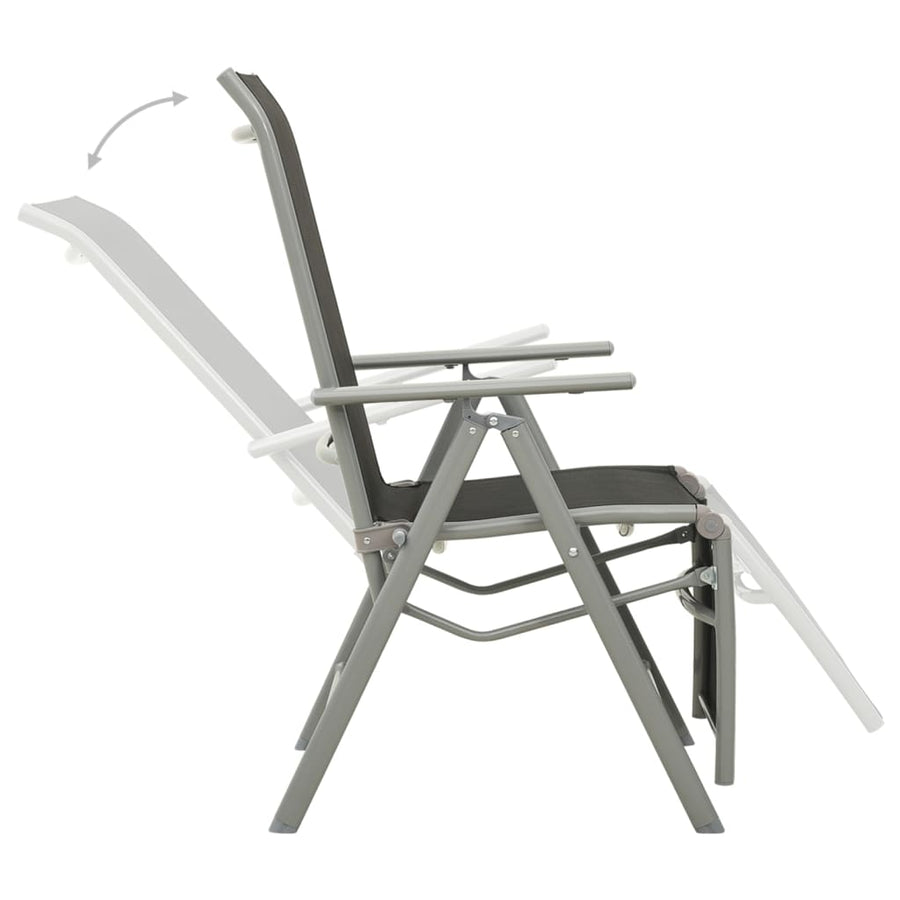Tuinstoelen Verstelbaar Textileen Aluminium Kleurig 2 Zilver