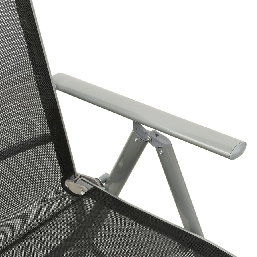 Tuinstoelen Verstelbaar Textileen Aluminium Kleurig 2 Zilver