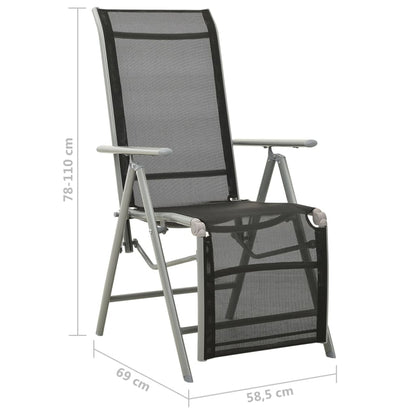 Tuinstoelen Verstelbaar Textileen Aluminium Kleurig 2 Zilver