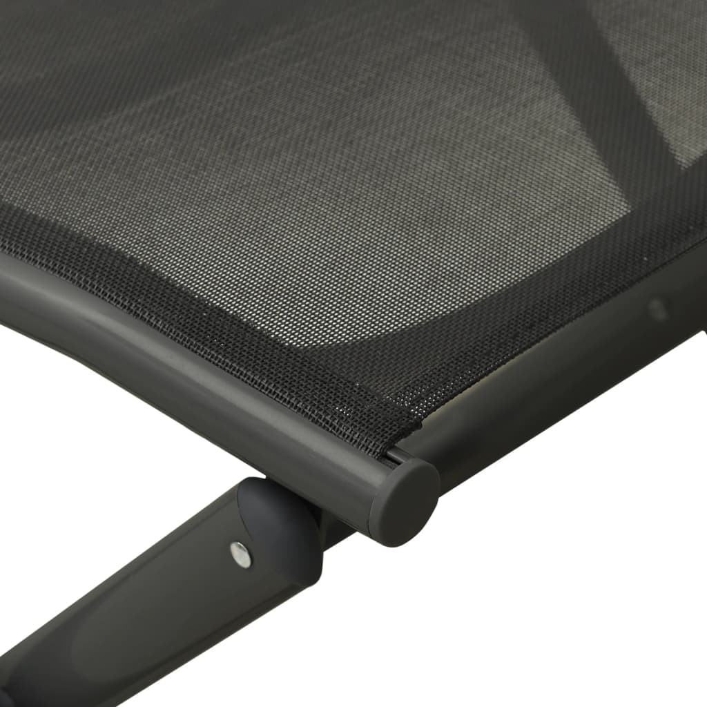 -Delige Loungeset Textileen En Aluminium Zwart