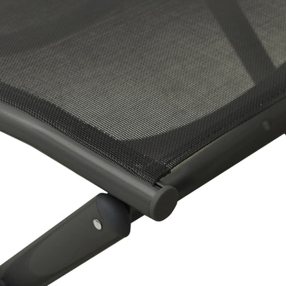 -Delige Loungeset Textileen En Aluminium Zwart