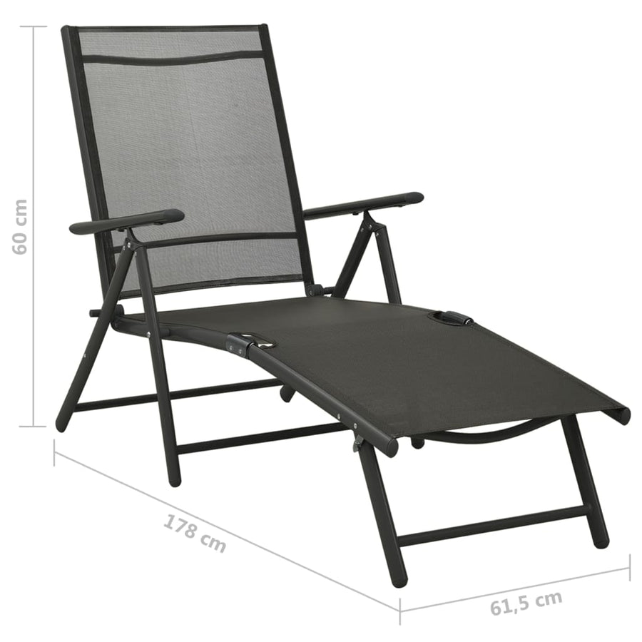 -Delige Loungeset Textileen En Aluminium Zwart