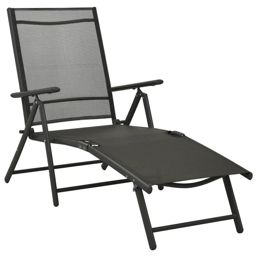 -Delige Loungeset Textileen En Aluminium Zwart