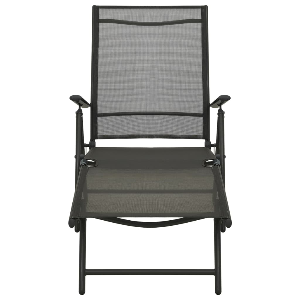 -Delige Loungeset Textileen En Aluminium Zwart