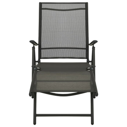 -Delige Loungeset Textileen En Aluminium Zwart