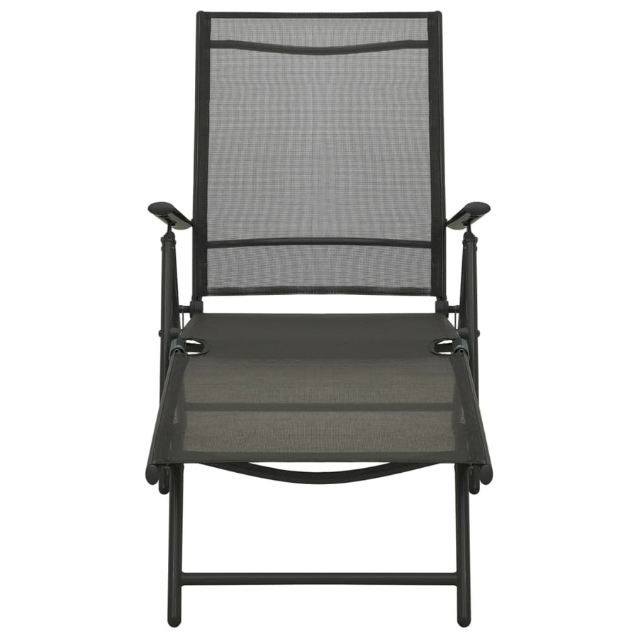 -Delige Loungeset Textileen En Aluminium Zwart