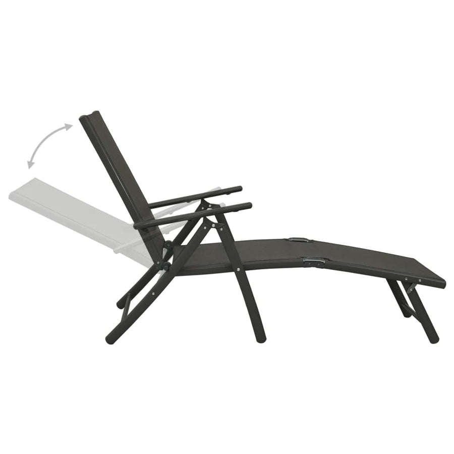 -Delige Loungeset Textileen En Aluminium Zwart