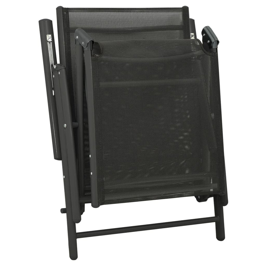 -Delige Loungeset Textileen En Aluminium Zwart